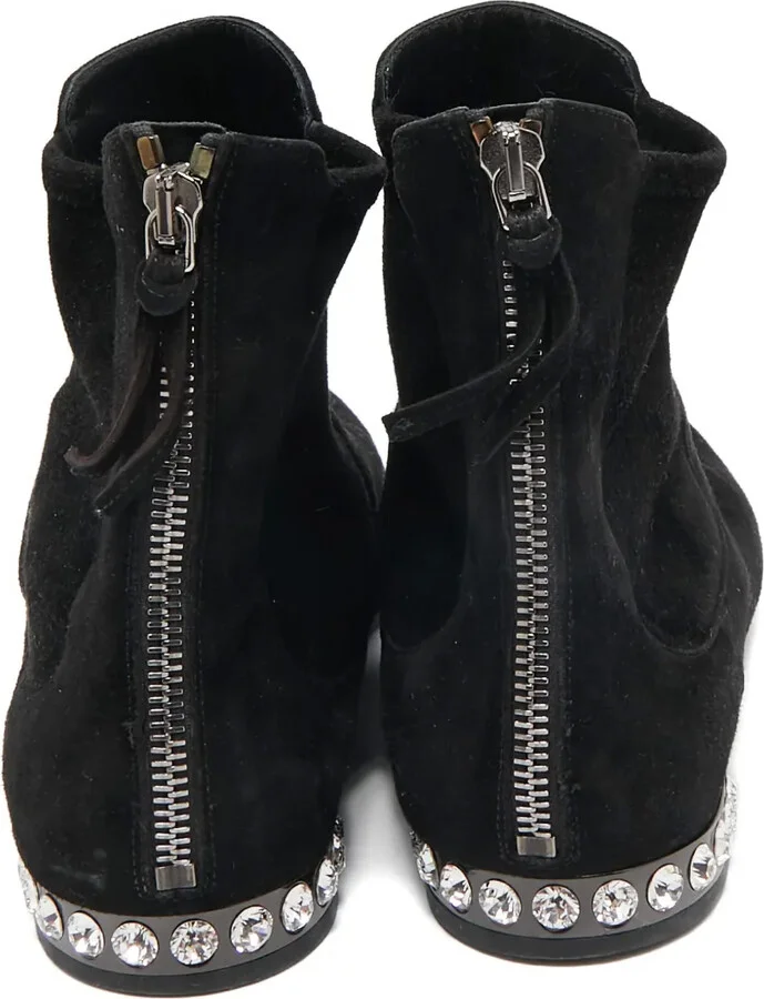 Suede Crystal-Embellished Boots - Image 4