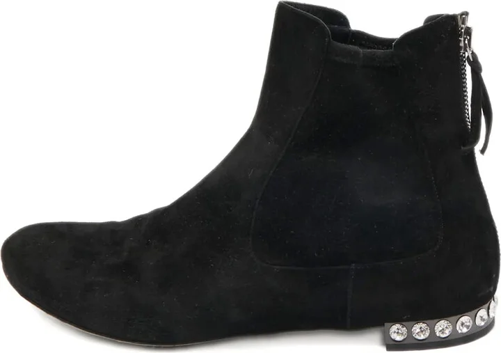 Suede Crystal-Embellished Boots