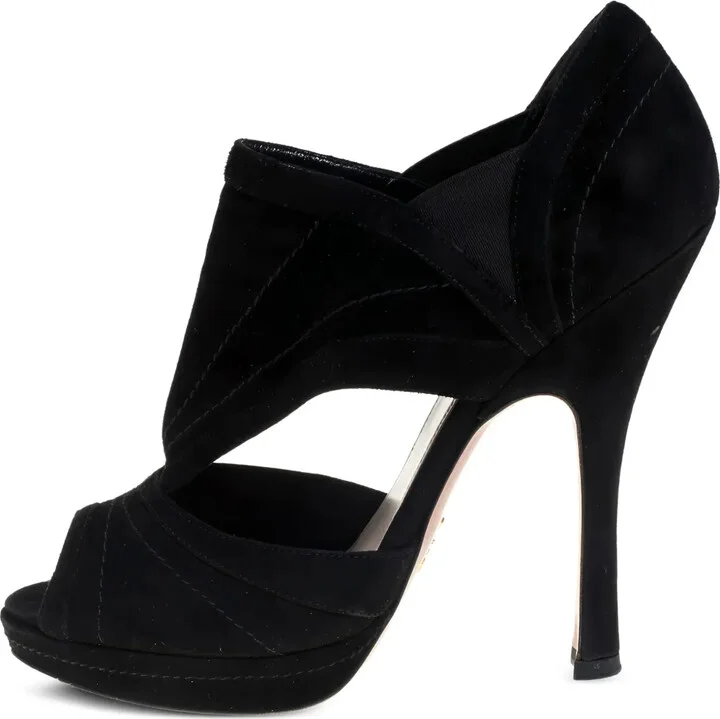 Suede Cut-Out Platform Booties