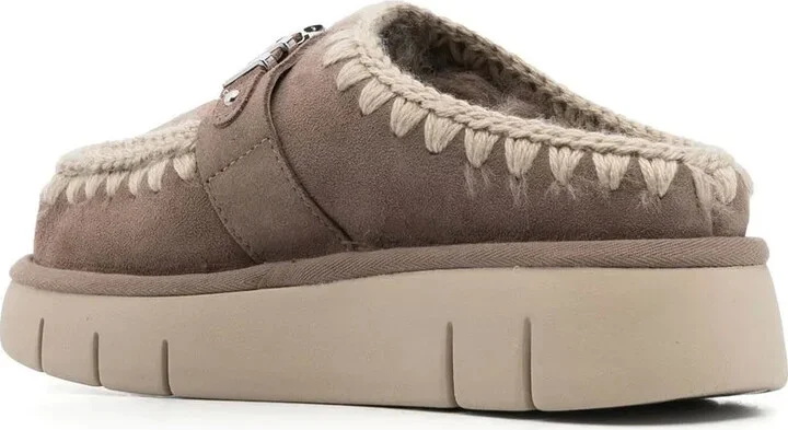 Suede Decorative-Stitch Mules - Image 3