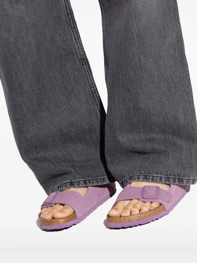 Suede Double-Buckle Flat Sandals - Image 5