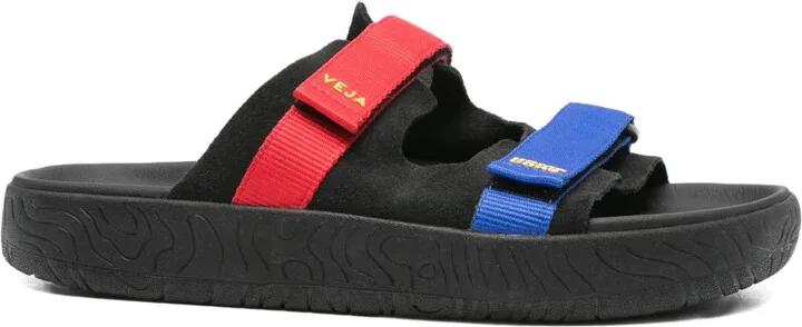 Suede Double-Strap Sandals