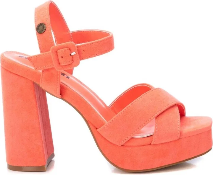 Suede Dressy Sandals In Coral