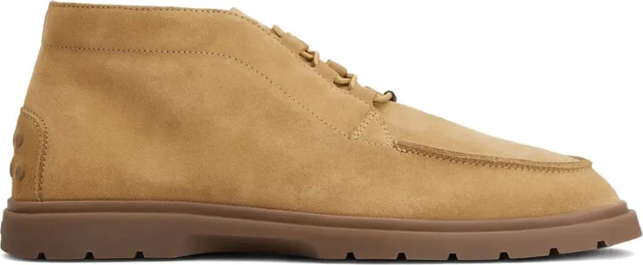 Suede Elastic-Lace Desert Boots