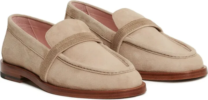 Suede Embellished Loafers - Image 2