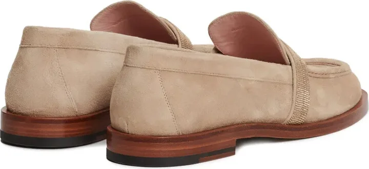 Suede Embellished Loafers - Image 3