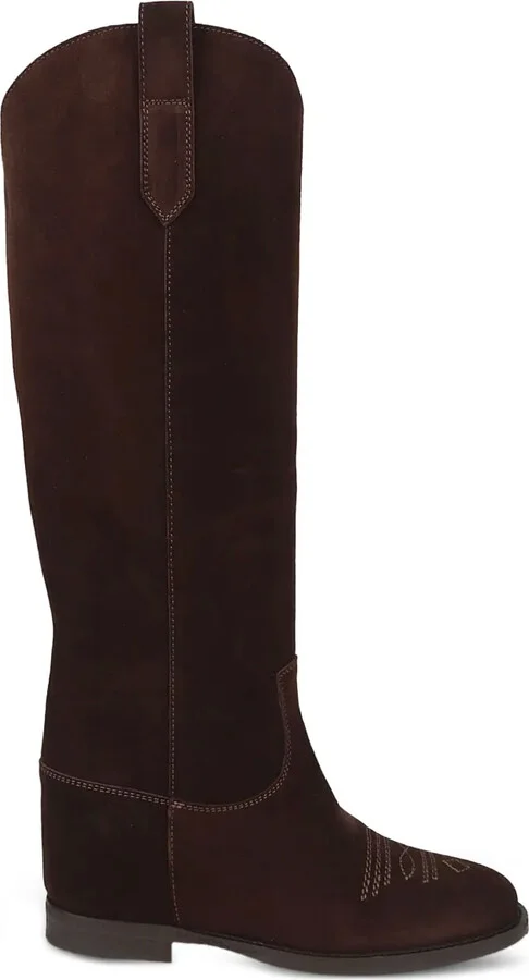 Suede Embroidered Boots