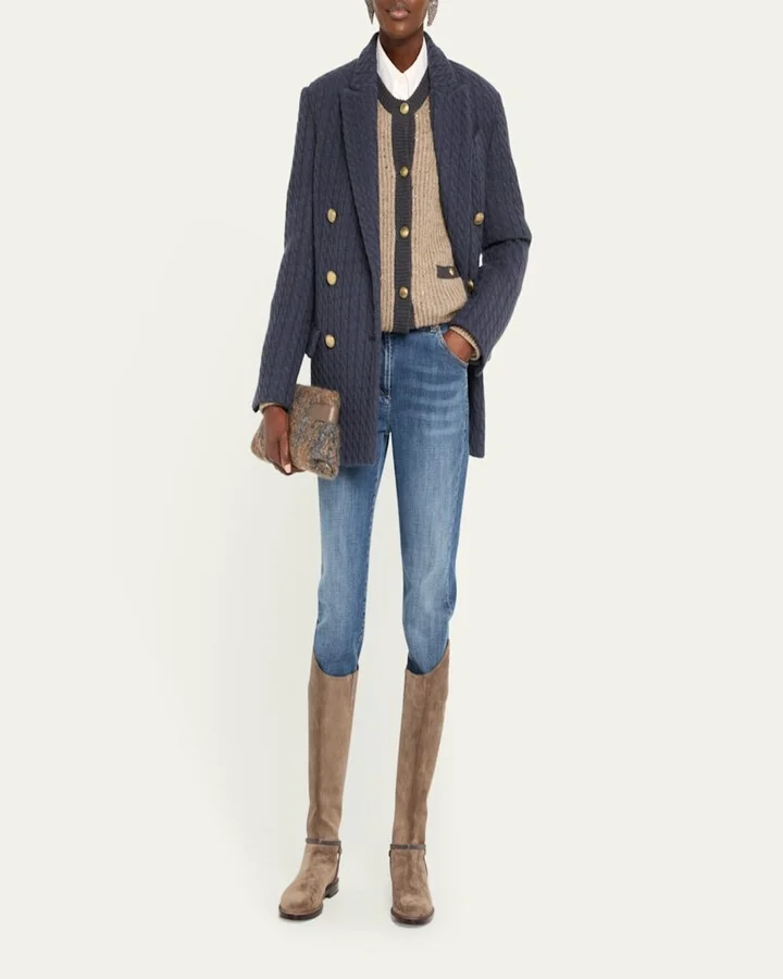Suede Equestrian Boots with Monili Riding Detail - Image 4