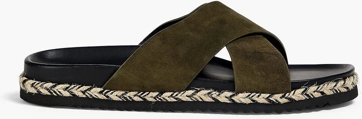 Suede espadrille sandals
