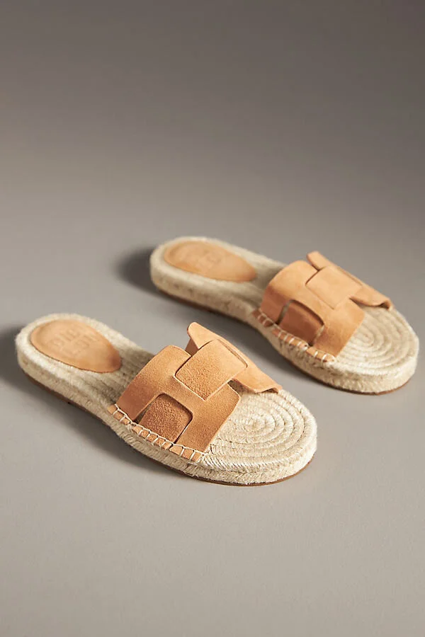 Suede Espadrille Slide Sandals - Image 2