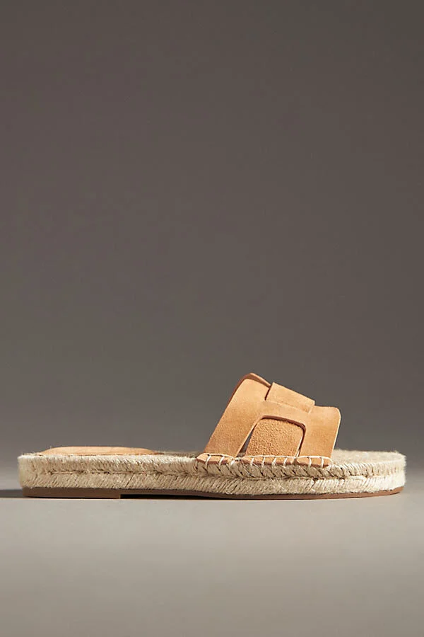 Suede Espadrille Slide Sandals