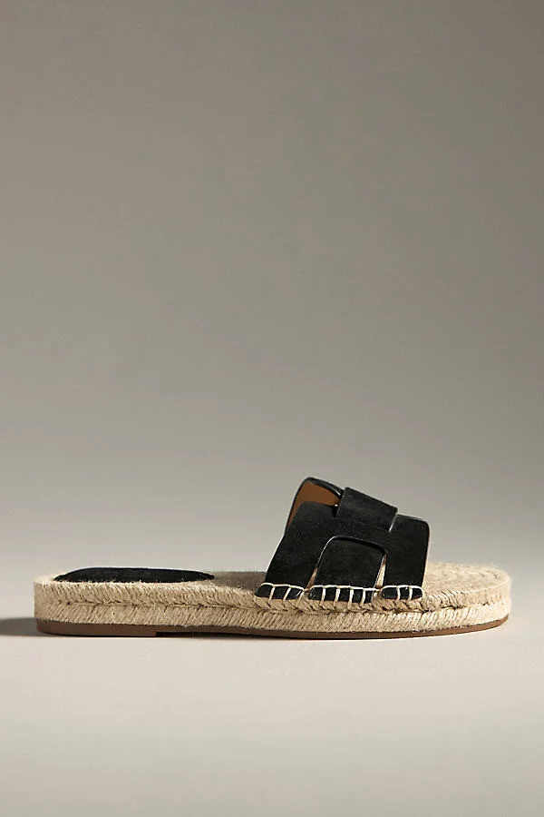 Suede Espadrille Slide Sandals