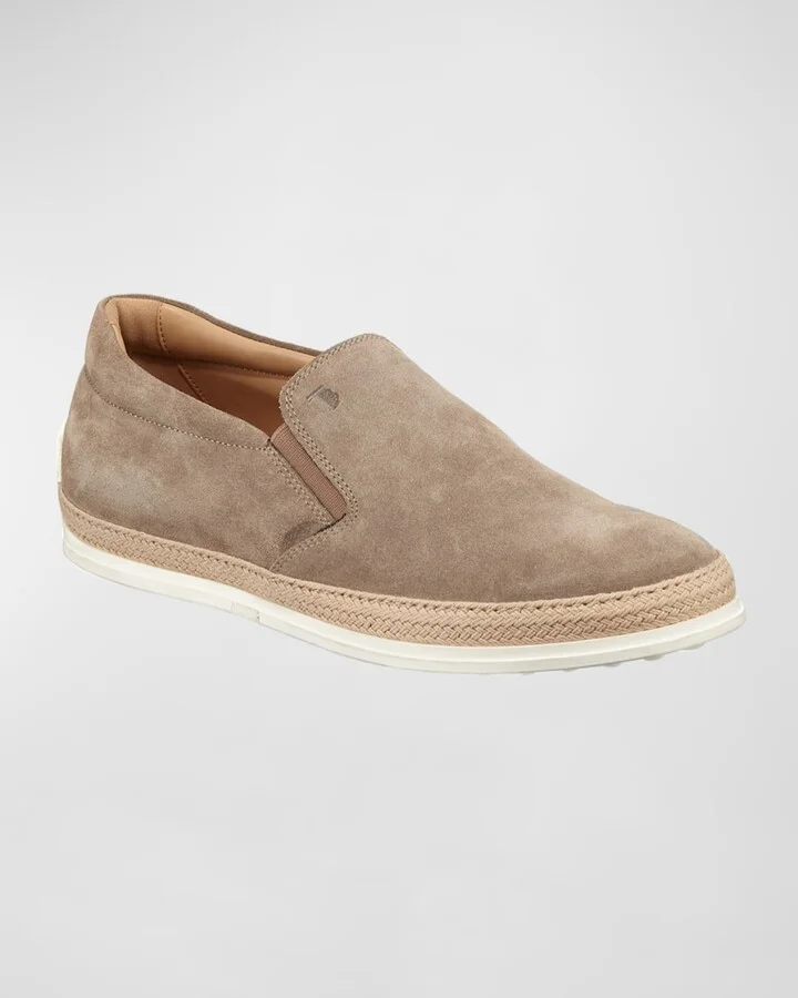 Suede Espadrille Slip-On Sneaker, Tan - Image 2