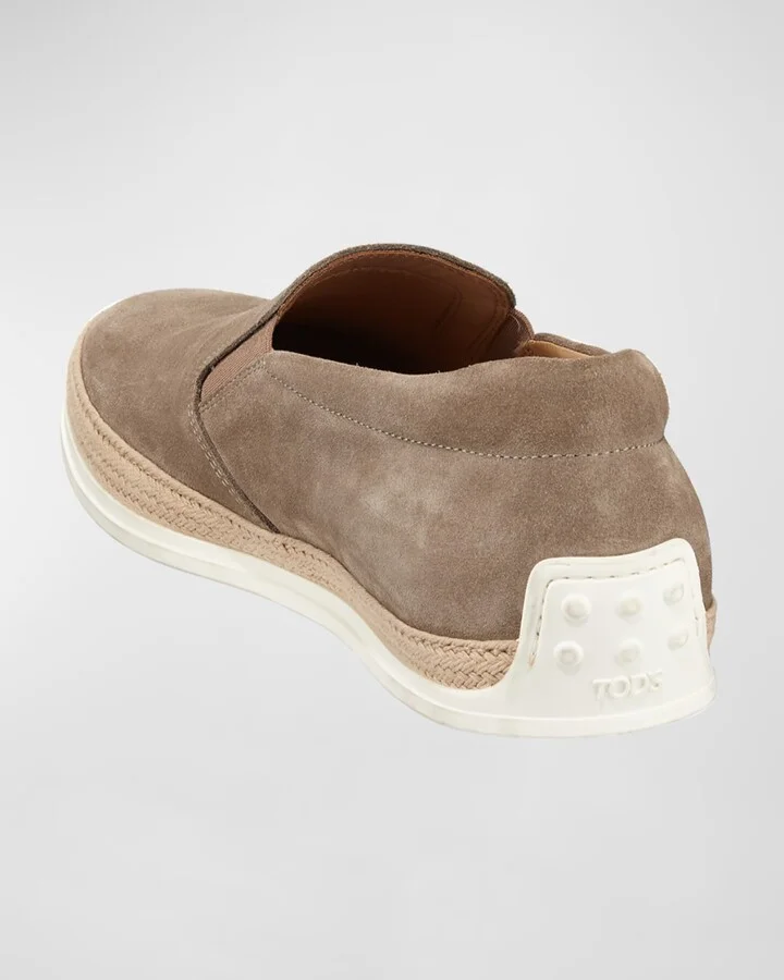 Suede Espadrille Slip-On Sneaker, Tan - Image 3