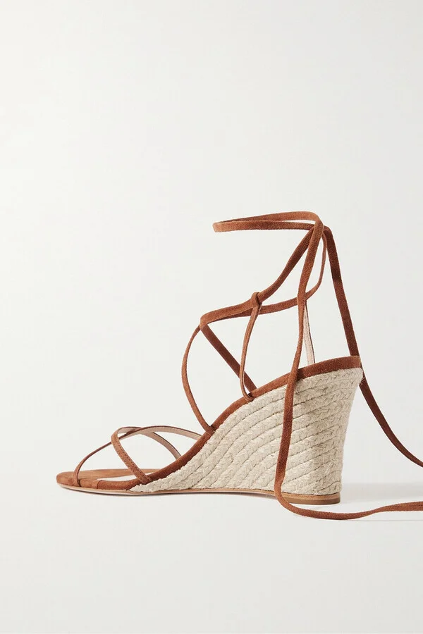 Suede espadrille wedge sandals - Image 3
