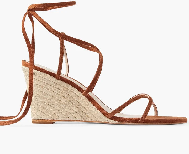Suede espadrille wedge sandals