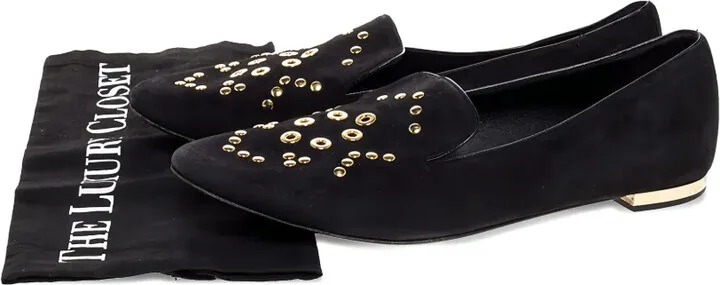 Suede Eyelet-Detail Loafers - Image 5