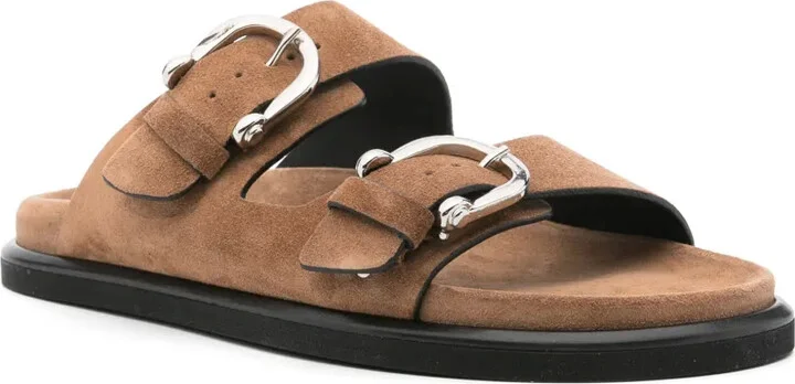 Suede Flat Sandals - Image 2