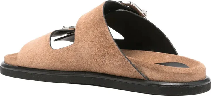 Suede Flat Sandals - Image 3