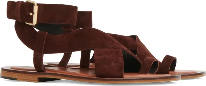 Suede Flat Sandals - Image 2