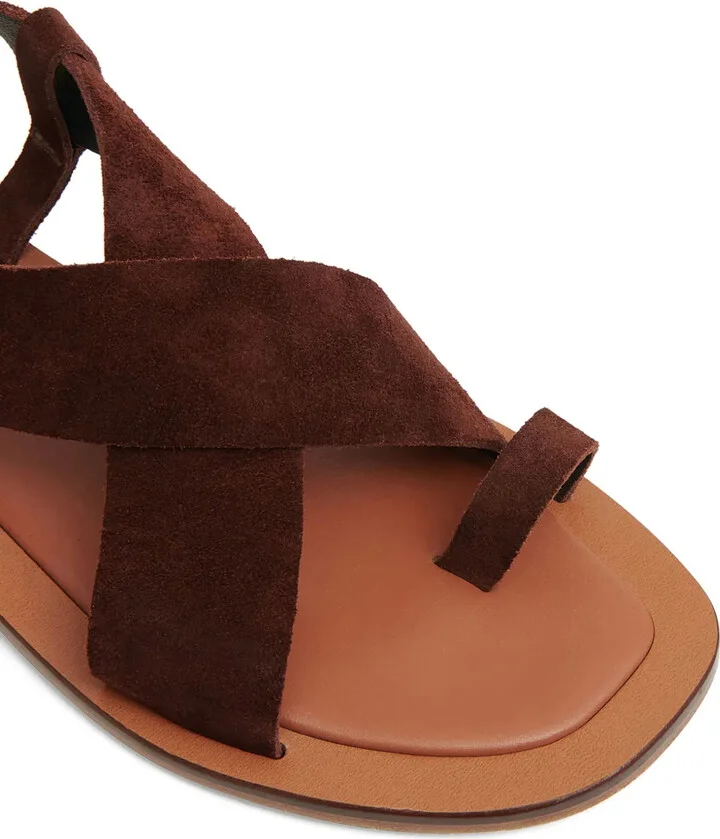 Suede Flat Sandals - Image 4