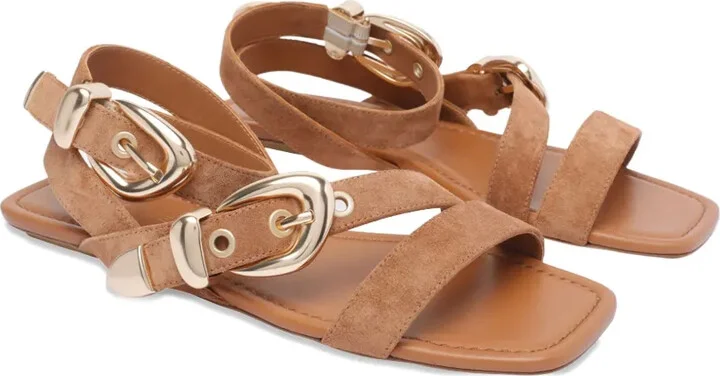 Suede Flat Sandals - Image 2