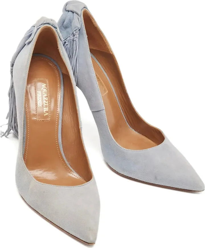 Suede Fringed Pumps - Image 2