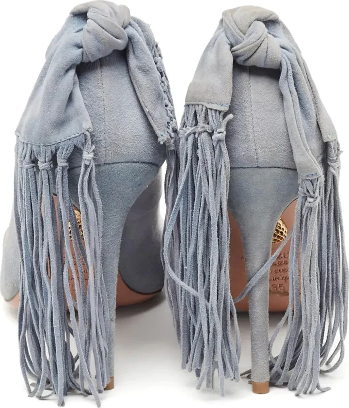 Suede Fringed Pumps - Image 3