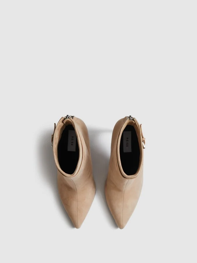 Suede Heeled Ankle Boots - Image 4