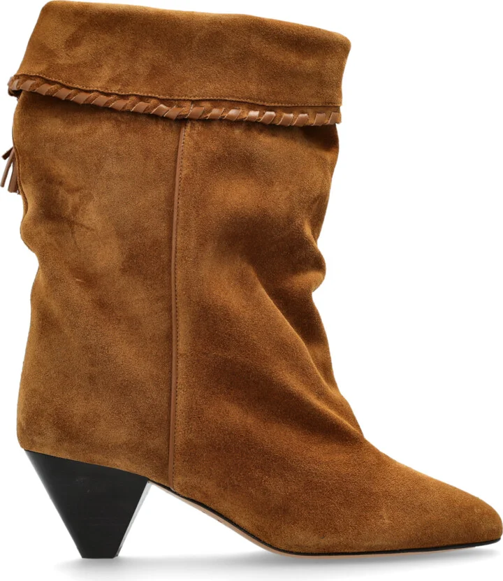 Suede Heeled Ankle Boots "Dalby", , - Brown
