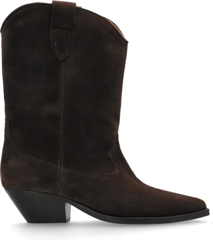 Suede Heeled Ankle Boots "Duerto", , - Brown