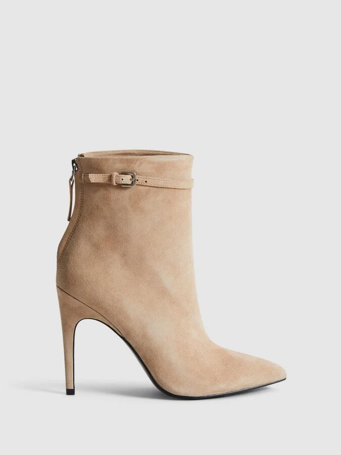 Suede Heeled Ankle Boots