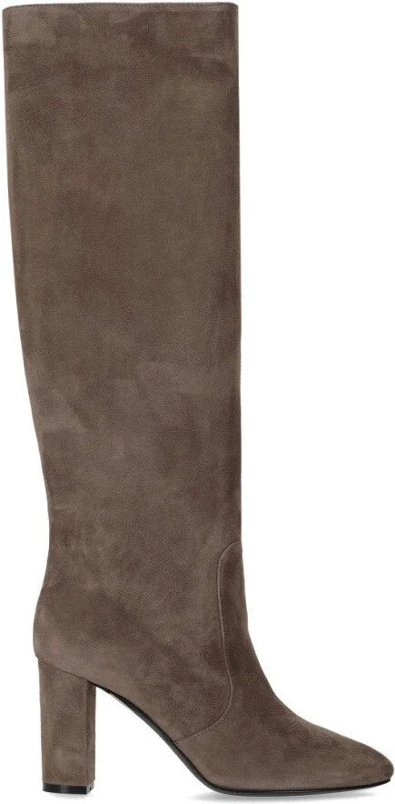 Suede Heeled High Boot