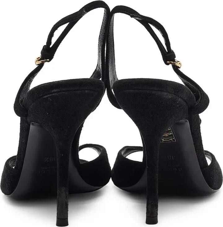 Suede Heeled Sandals - Image 3