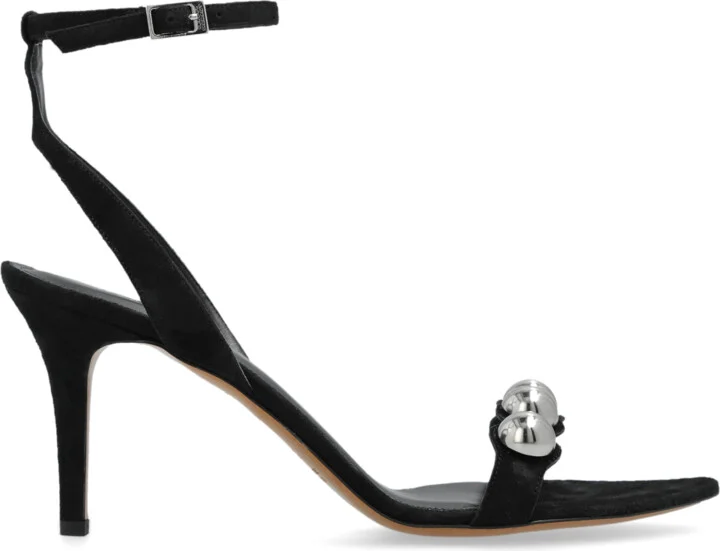 Suede Heeled Sandals ‘Vilja’, , - Black