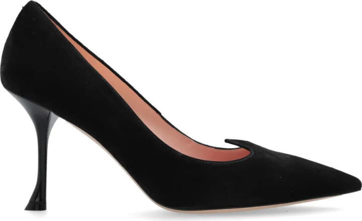 Suede Heeled Shoes `I Love`, , - Black
