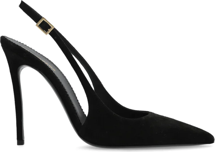 Suede High Heels, , - Black