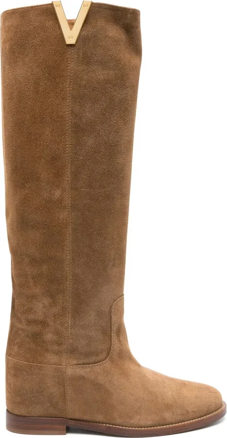 Suede Knee-High Boots