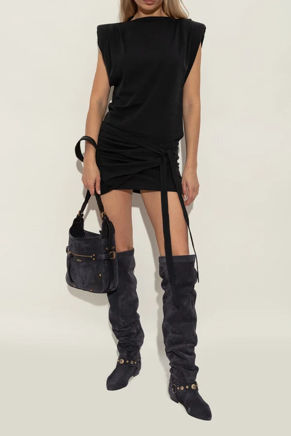 Suede Knee-high Boots "Selize", , Navy - Blue - Image 2