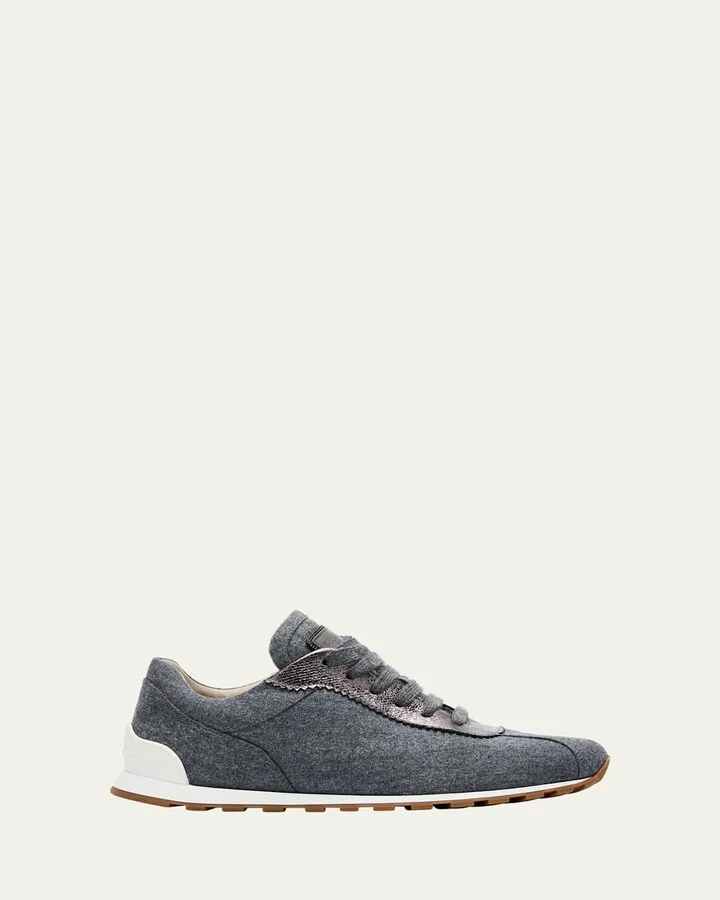 Suede Knit Slip-On Sneakers