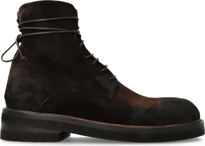 Suede Lace-Up Ankle Boots