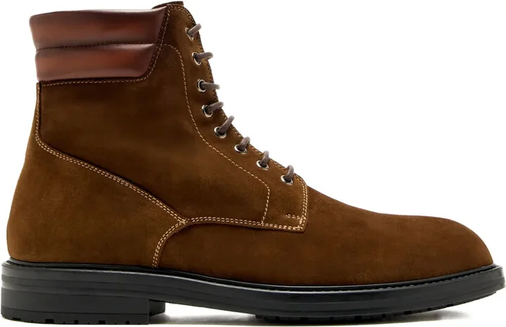 Suede Lace-Up Ankle Boots