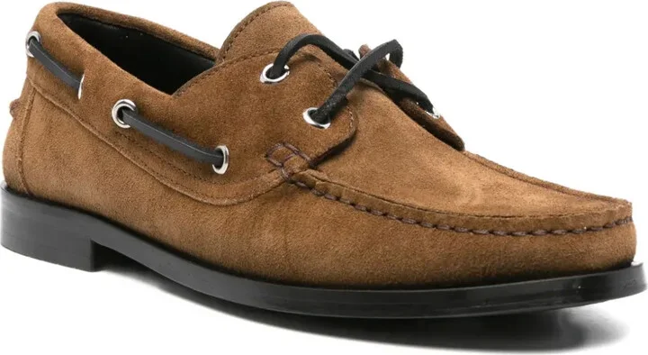 Suede Lace-Up Boat Shoes - Image 2