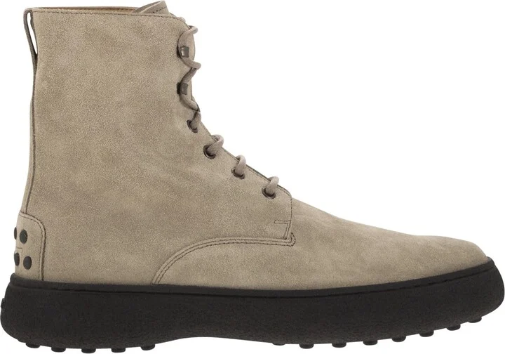 Suede Lace-up Boot