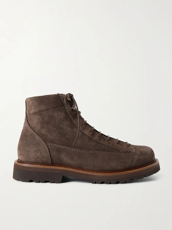 Suede Lace-Up Boots