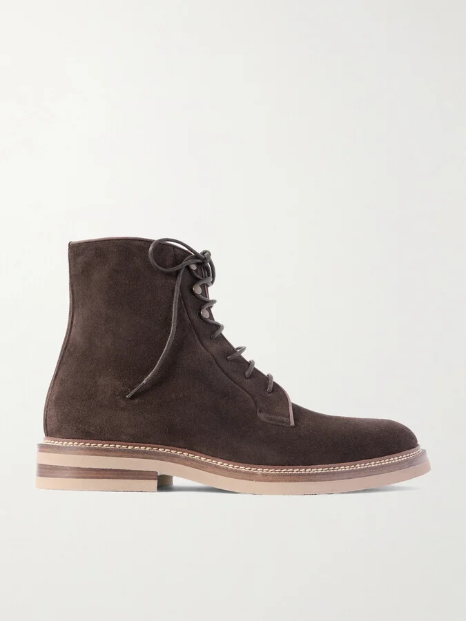 Suede Lace-Up Boots