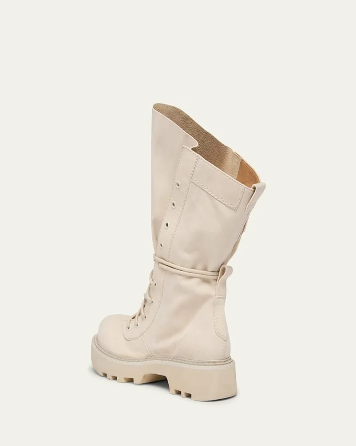 Suede Lace-Up Combat Boots - Image 2