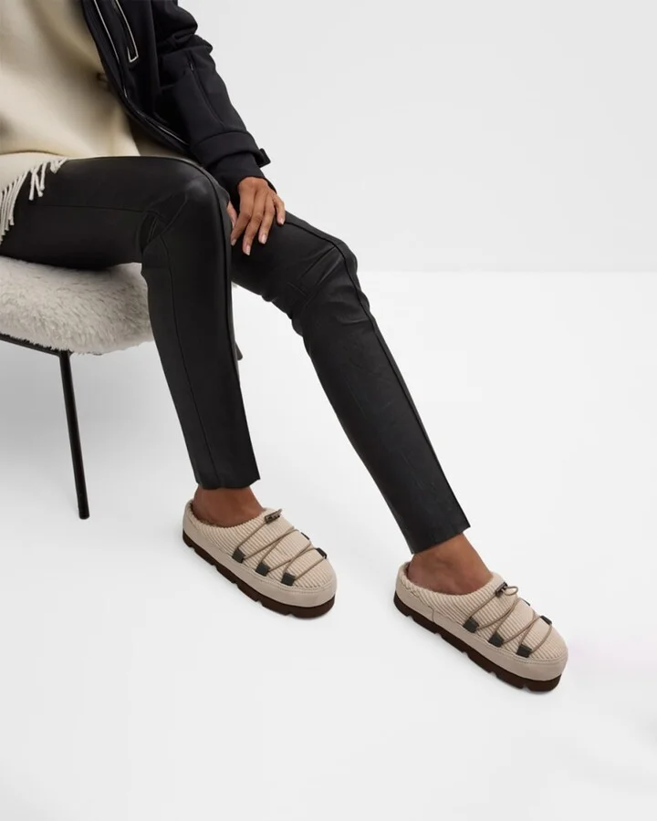 Suede Lace-Up Cozy Mule Slippers - Image 3