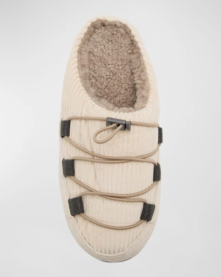 Suede Lace-Up Cozy Mule Slippers - Image 4