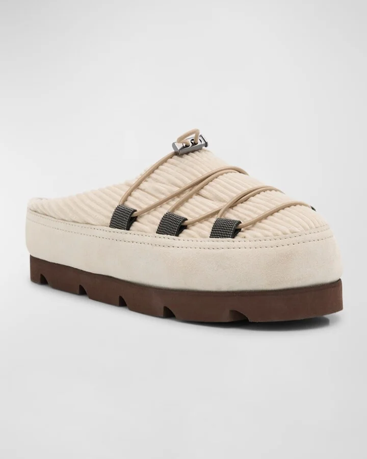 Suede Lace-Up Cozy Mule Slippers - Image 5